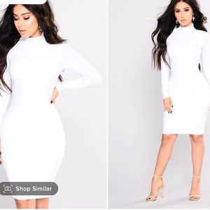 Fashion Nova White Long Sleeve Dress